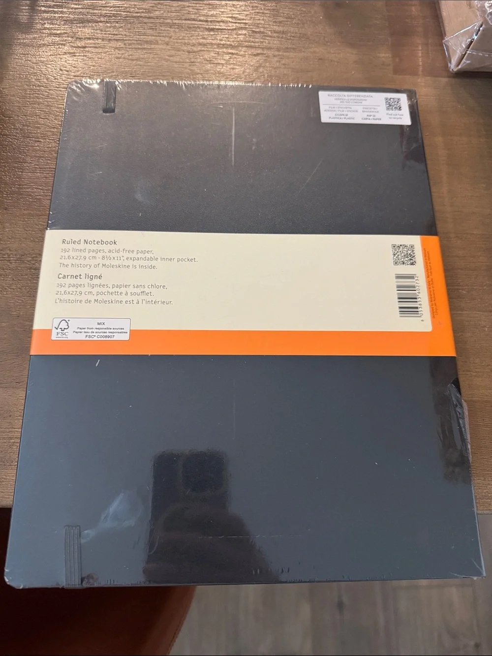 Moleskine Hard Cover Ruled Notebook - Dark Gray with Black Elastic